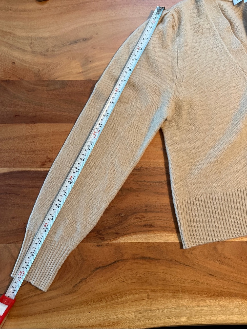 100% Cashmere Veronica Beard Camel V-Neck Button Cardigan - Picture 8 of 8